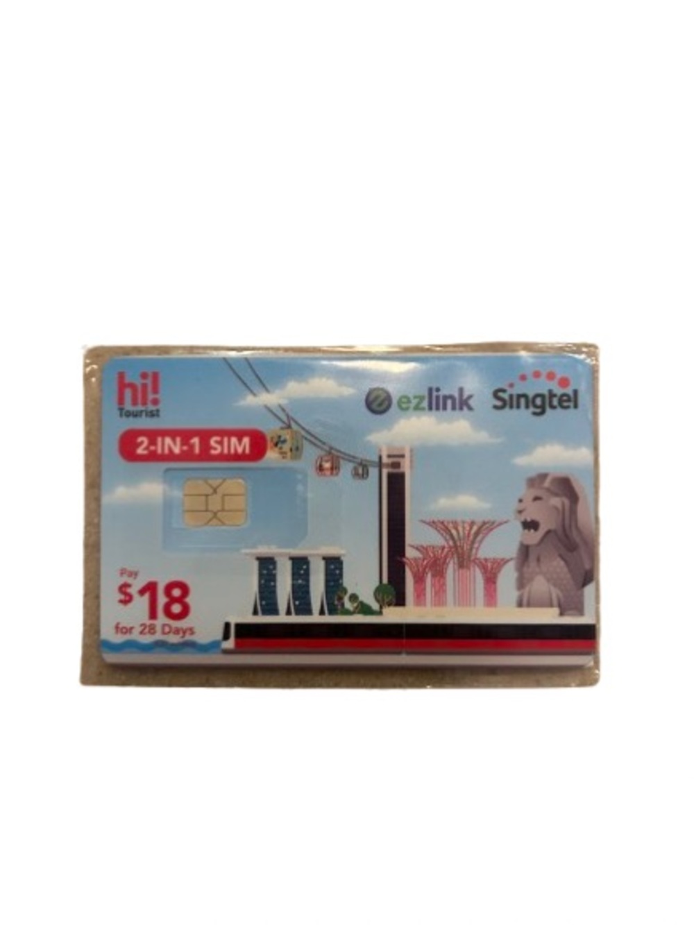 hi! Tourist 2-in-1 SIM Card | 500GB Data | Singapore EZ-Link Tourist Plan | SIM